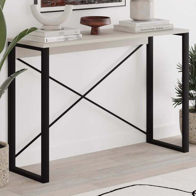 FWStyle Sandstone Modern Entryway Tall Console Table - Size: 75 x 110 x 35cm - Brown - Wilko - image 1