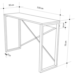 FWStyle Sandstone Modern Entryway Tall Console Table - Size: 75 x 110 x 35cm - Brown - Wilko - thumbnail 7