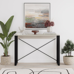 FWStyle Sandstone Modern Entryway Tall Console Table - Size: 75 x 110 x 35cm - Brown - Wilko - thumbnail 5