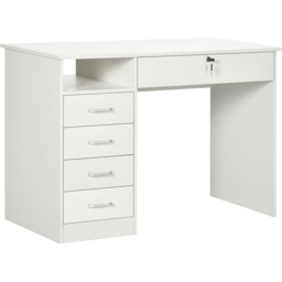 Portland 5 Drawer Computer Desk White - Size: 110 x 50 x 76cm - Wilko - thumbnail 3
