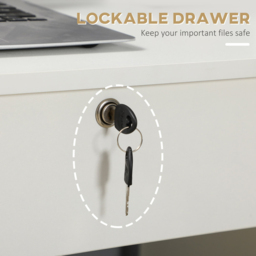 Portland 5 Drawer Computer Desk White - Size: 110 x 50 x 76cm - Wilko - thumbnail 5