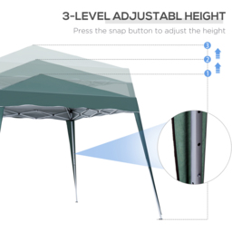 Outsunny 2.5 x 2.5m Green Awning Marquee Pop Up Gazebo Tent - Size: 3 x 3m - Wilko - thumbnail 4