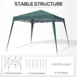 Outsunny 2.5 x 2.5m Green Awning Marquee Pop Up Gazebo Tent - Size: 3 x 3m - Wilko - thumbnail 6