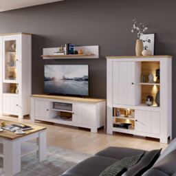 Florence Celesto 2 Door 4 Shelf White and Oak LED Display Cabinet - Furniture To Go - Wilko - thumbnail 5