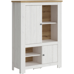Florence Celesto 2 Door 4 Shelf White and Oak LED Display Cabinet - Furniture To Go - Wilko - thumbnail 3