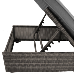 Charles Bentley Rattan Sun Lounger Grey - Size: H29 x L196 x W66cm - Wilko - thumbnail 6