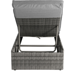 Charles Bentley Rattan Sun Lounger Grey - Size: H29 x L196 x W66cm - Wilko - thumbnail 5