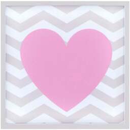 Premier Housewares Pink Heart LED Light Box - Size: 23 x 11 x 23cm - Wilko