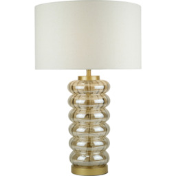 Miley Glass Table Lamp Amber - Wilko - thumbnail 1