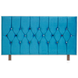 Aspire Furniture Catherine Lansfield Boutique King Size Teal Brushed Velvet Headboard - Blue - Aspire Beds - Wilko - thumbnail 3
