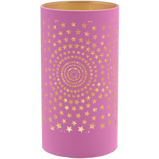 The Christmas Gift Co Pink Starburst LED Light Tube - Size: 8 x 7 x 15cm - The Christmas Gift Co. - Wilko - image 1