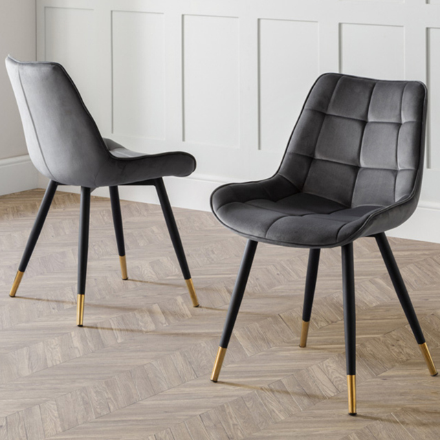 Julian Bowen Hadid Set of 2 Grey Dining Chair - Wilko - image 1