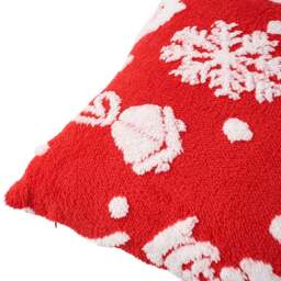 Living and Home Red and Green Plush Christmas Throw Pillow 45 x 45cm 2 Pack - Size: 13 x 45 x 45cm - Red + Green - Wilko - thumbnail 6
