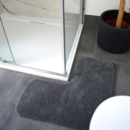 Allure Bath Fashions Charcoal L Shape Corner Shower Mat 35 x 70cm - Grey - Wilko - thumbnail 3