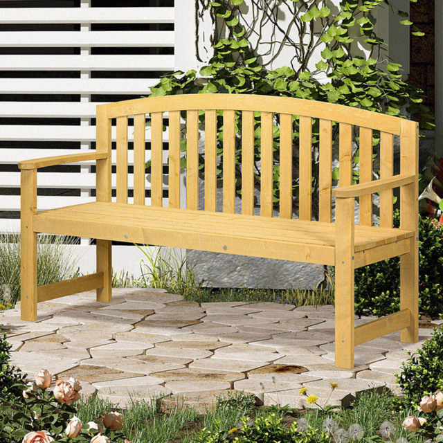 Outsunny 2 Seater Orange Garden Bench with Armrest - Wilko - image 1
