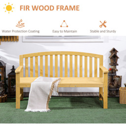 Outsunny 2 Seater Orange Garden Bench with Armrest - Wilko - thumbnail 6