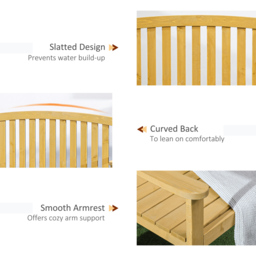 Outsunny 2 Seater Orange Garden Bench with Armrest - Wilko - thumbnail 7