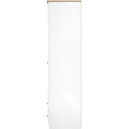 Crowndale Sussex 2 Door 2 Drawer White Ash and Bardolino Oak Tall Wardrobe Ready Assembled - White Ash & Bardolino Oak - Wilko - thumbnail 7