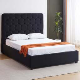 Seconique Madison Double Black Velvet Fabric Bed Frame - Wilko - thumbnail 1