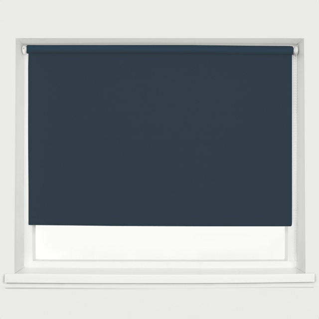 Caecus Blackout Roller Blinds Navy 90cm x 120cm - Blue - Wilko - image 1
