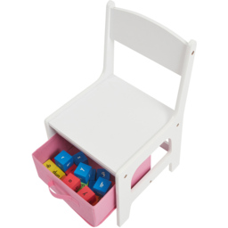 Liberty House Toys Kids White and Pink Table and 2 Chairs Set with Storage Bins - Size: 48 x 60 x 60cm - Wilko - thumbnail 7
