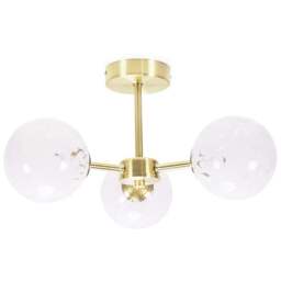 ValueLights India White 3 Way Confetti Glass Flush LED Ceiling Light - Size: 22 x 35 x 35cm - Gold - Wilko