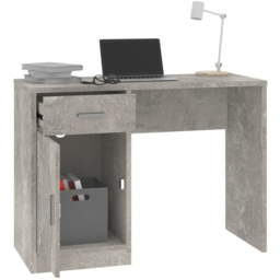 vidaXL Single Door Single Drawer Computer Desk Concrete Grey - Size: 73 x 100 x 40cm - Wilko - thumbnail 4