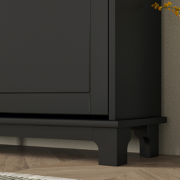HOMCOM 4 Flip Down Drawer Black Narrow Shoe Cabinet - Size: 87 x 23.5 cm x 119.5 cm - Wilko - thumbnail 4