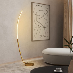 Portland Gold Tone Arched LED Strip Floor Lamp - Size: 147 x 25 x 46cm - Wilko - thumbnail 5