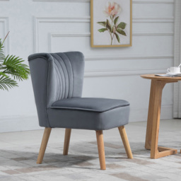Portland Grey Velvet Accent Chair - Size: Single - Wilko - thumbnail 7
