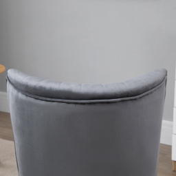 Portland Grey Velvet Accent Chair - Size: Single - Wilko - thumbnail 4