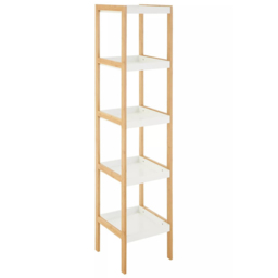 Premier Housewares Nostra 5 Shelf White and Natural Bookshelf - Multi - Interiors by Premier - Wilko - thumbnail 3