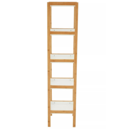 Premier Housewares Nostra 5 Shelf White and Natural Bookshelf - Multi - Interiors by Premier - Wilko - thumbnail 5