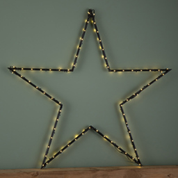 Samuel Alexander 136 Warm White LED Dewdrop Metal Christmas Star with Stake - Size: 90 x 90 x 1cm - Black - Wilko - thumbnail 5