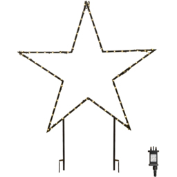Samuel Alexander 136 Warm White LED Dewdrop Metal Christmas Star with Stake - Size: 90 x 90 x 1cm - Black - Wilko - thumbnail 3
