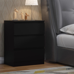 FWStyle Carlton 3 Drawer Matt Black Chest of Drawers - Wilko - thumbnail 5