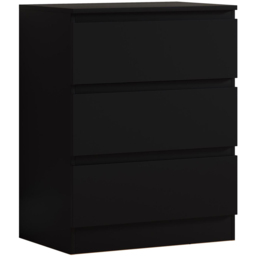 FWStyle Carlton 3 Drawer Matt Black Chest of Drawers - Wilko - thumbnail 3