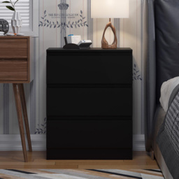 FWStyle Carlton 3 Drawer Matt Black Chest of Drawers - Wilko - thumbnail 6
