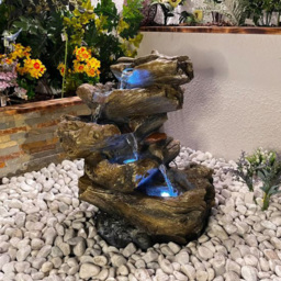 Tranquillity 5-Tier Cascade LED Water Feature - Size: 55 x 51 x 31cm - Grey - Wilko - thumbnail 3