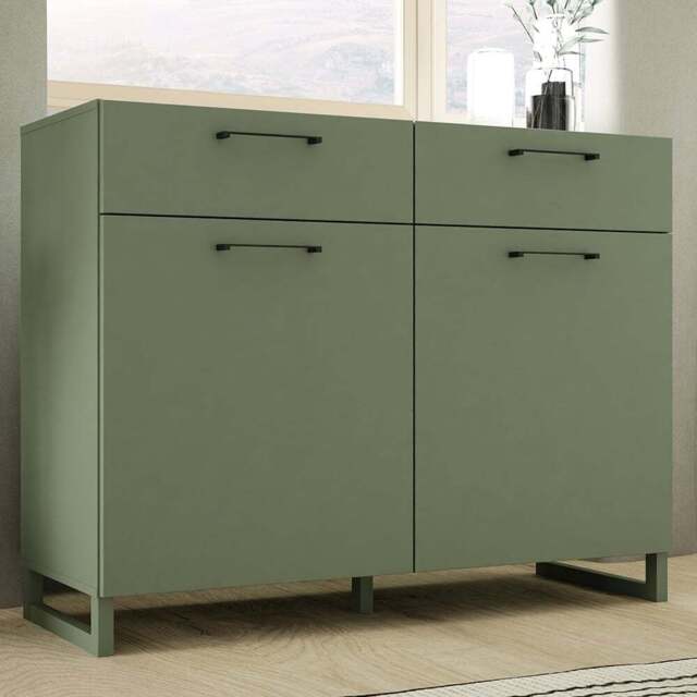 Florence Sali 2 Door 2 Drawer Sage Green Sideboard - Size: 93.4 x 109.9 x 41.1cm - Furniture To Go - Wilko - image 1