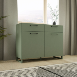 Florence Sali 2 Door 2 Drawer Sage Green Sideboard - Size: 93.4 x 109.9 x 41.1cm - Furniture To Go - Wilko - thumbnail 7