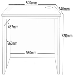 R White Cabinets Small Laptop Desk Brown - Size: 72.8 x 60 x 54cm - Wilko - thumbnail 6