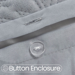 Velosso Double Silver Savannah Velvet Duvet Set - Wilko - thumbnail 3