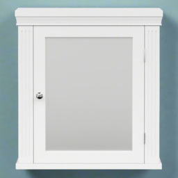 Teamson Home Single Door White Wooden Removable Mirrored Medicine Cabinet with Crown Moulded Top - Size: 50.8 x 14.0 x 47.0cm - Wilko
