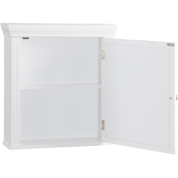 Teamson Home Single Door White Wooden Removable Mirrored Medicine Cabinet with Crown Moulded Top - Size: 50.8 x 14.0 x 47.0cm - Wilko - thumbnail 4