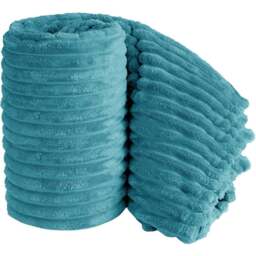 Velosso Bellissima Teal Plush Throw 150 x 200cm - Size: 150 x 200 x 1cm - Wilko