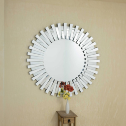 Starburst Stylised All Glass Wall Mirror 120cm - Size: 120 x 120cm - Black - MirrorOutlet - Wilko - thumbnail 5