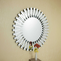 Starburst Stylised All Glass Wall Mirror 120cm - Size: 120 x 120cm - Black - MirrorOutlet - Wilko - thumbnail 4