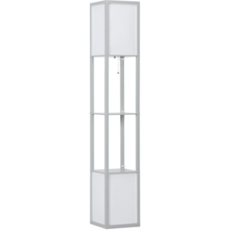 Portland 2 Shelf Grey Floor Lamp with Dual Ambient Light - Size: 26 x 26 x 156cm - Wilko - thumbnail 4