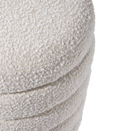 Living and Home Cream Upholstered Tufted Round Storage Ottoman - Size: 49 x 45 x 45cm - Wilko - thumbnail 7